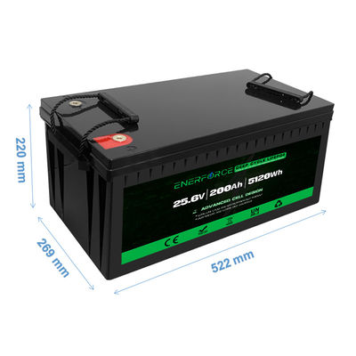 LFP 24v 200ah Lifepo4 Pin Đen Cho Máy gia dụng Hệ thống lưu trữ năng lượng mặt trời
