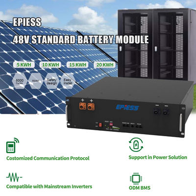 51.2V 5.12KWh 48 Volt Lithium Ion Battery Pack Rack được gắn để lưu trữ năng lượng