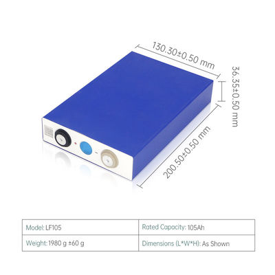EVE 1,98kg 105AH 3,2 V LiFePO4 pin prismatic pin A lớp cho năng lượng mặt trời
